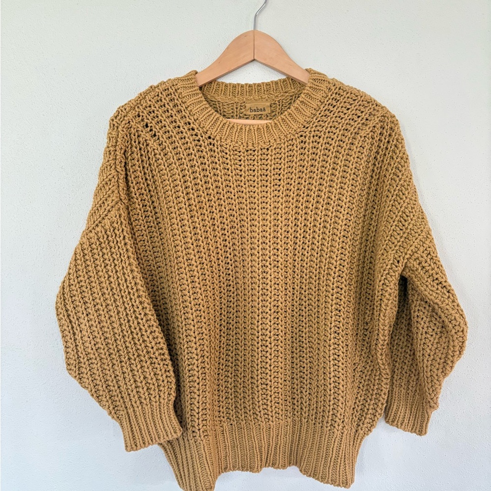 Babaa Chunky Knit Sweater in Tan